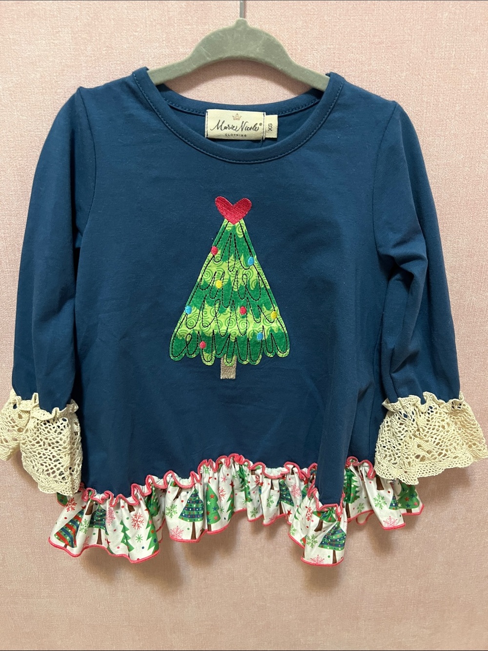 Marie Nicole Around the Christmas Tree Ruffle Outfit 18/24 mos